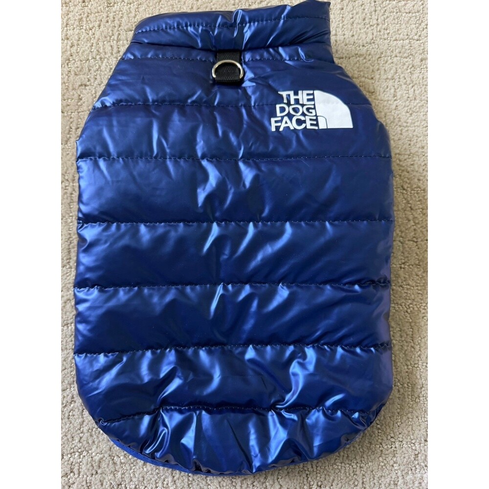 The Dog Face Dog Puffer Jacket Size XL Blue NWOT